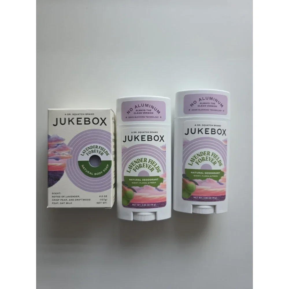 Jukebox Lavender Fields Forever 2 Deodorants + Soap Bundle Aluminum Free‎